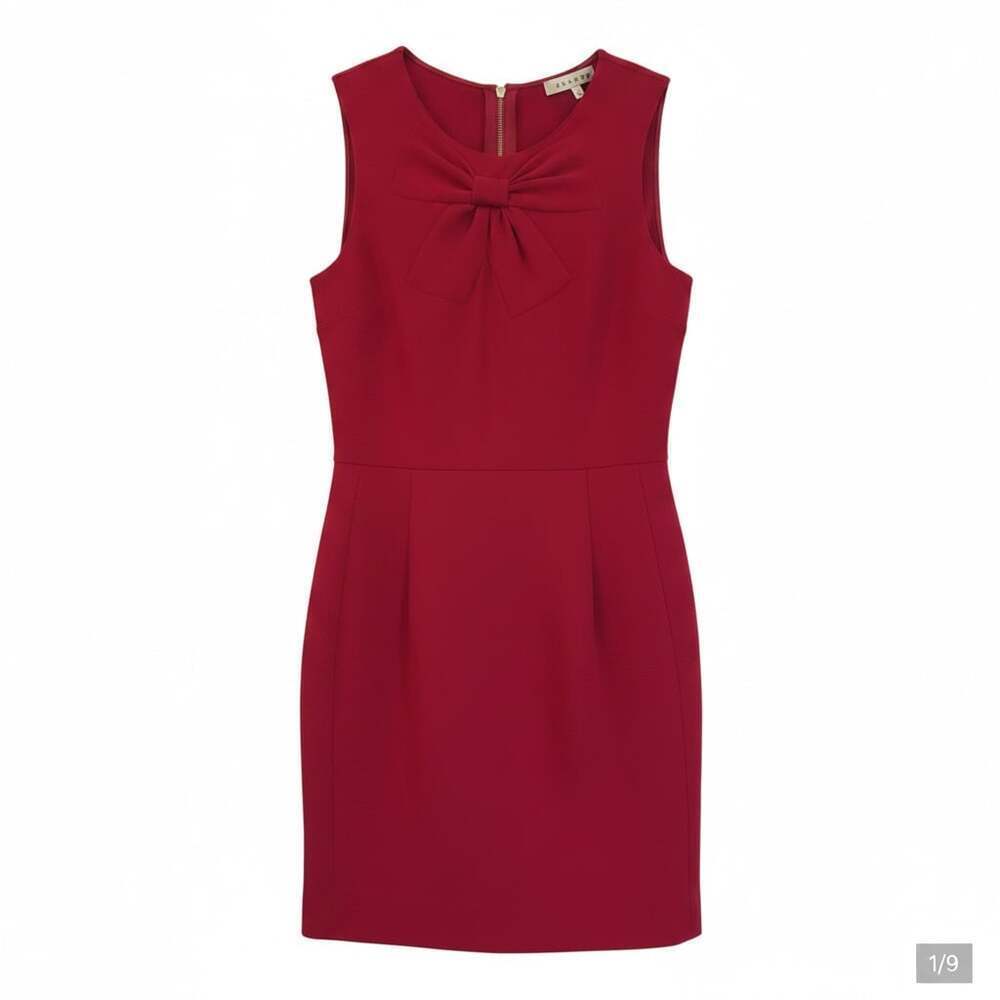 Sandro Paris Hot Pink Magenta Bow Fitted Mini Dress Size XS Homecoming Dress